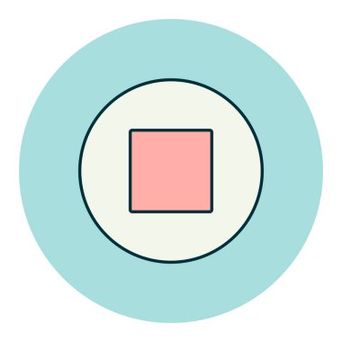 Renk vektör simgesini durdur. Müzik ve ses web sitesi için grafik sembolü ve uygulama tasarımı, logo, uygulama, UI