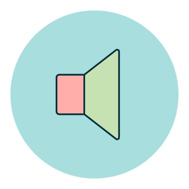 Sözcü renk vektör simgesi. Müzik işareti. Müzik ve ses web sitesi için grafik sembolü ve uygulama tasarımı, logo, uygulama, UI