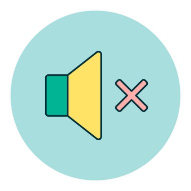 Renkli vektör düz simgesini kapat. Sesi aç. Sessiz düğme. Müzik ve ses web sitesi için grafik sembolü ve uygulama tasarımı, logo, uygulama, UI