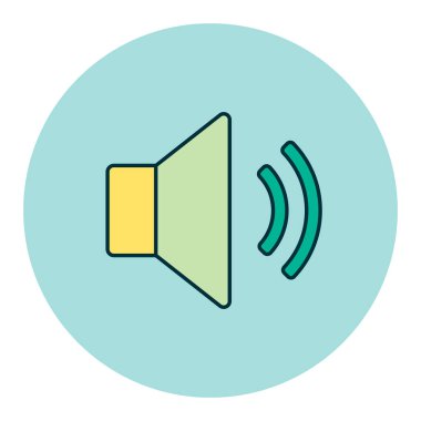 Orta ses müzik renk vektör simgesi. Müzik ve ses web sitesi için grafik sembolü ve uygulama tasarımı, logo, uygulama, UI