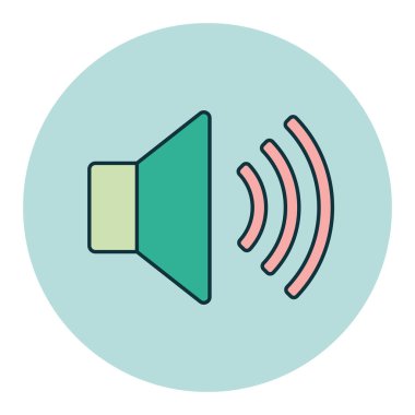 Maksimum hacim yüksek renk vektör simgesi. Müzik ve ses web sitesi için grafik sembolü ve uygulama tasarımı, logo, uygulama, UI