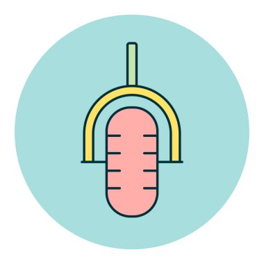Retro mikrofon renk vektör simgesi. Müzik ve ses web sitesi için grafik sembolü ve uygulama tasarımı, logo, uygulama, UI