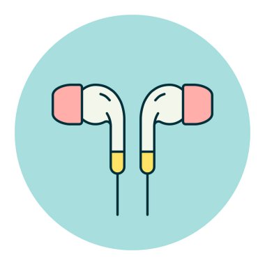 Kulaklık rengi vektör ikonu. Müzik işareti. Müzik ve ses web sitesi için grafik sembolü ve uygulama tasarımı, logo, uygulama, UI