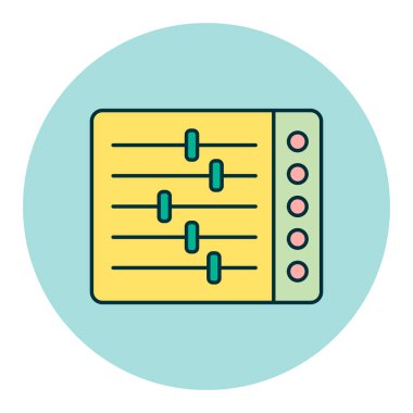 Konsol renk vektör simgesi karıştırılıyor. Müzik ve ses web sitesi için grafik sembolü ve uygulama tasarımı, logo, uygulama, UI