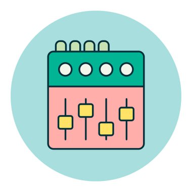 Konsol renk vektör simgesi karıştırılıyor. Müzik ve ses web sitesi için grafik sembolü ve uygulama tasarımı, logo, uygulama, UI