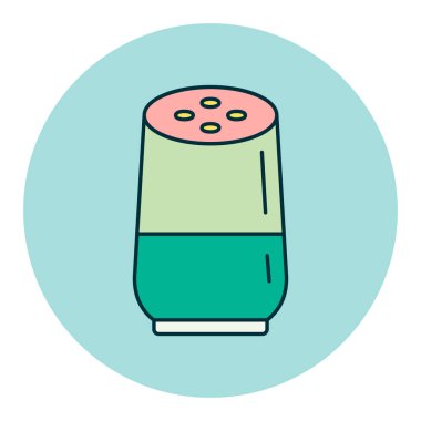 Dijital, sanal yardımcı renk vektörü düz simgesine sahip akıllı ev hoparlörü. Müzik ve ses web sitesi için grafik sembolü ve uygulama tasarımı, logo, uygulama, UI