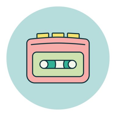 Kasetçalar vektör simgesi. Müzik işareti. Müzik ve ses web sitesi için grafik sembolü ve uygulama tasarımı, logo, uygulama, UI