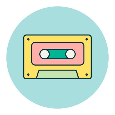 Ses kasedi vektör düz simgesi. Müzik işareti. Müzik ve ses web sitesi için grafik sembolü ve uygulama tasarımı, logo, uygulama, UI