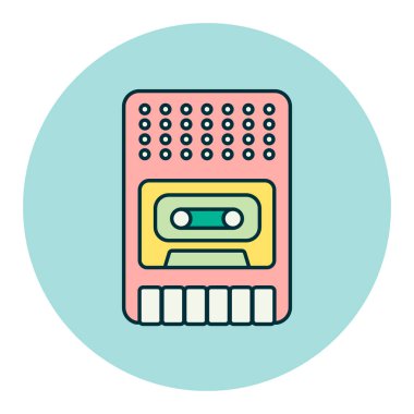 Klasik ses kayıt cihazı renk vektörü düz simgesi. Müzik ve ses web sitesi için grafik sembolü ve uygulama tasarımı, logo, uygulama, UI