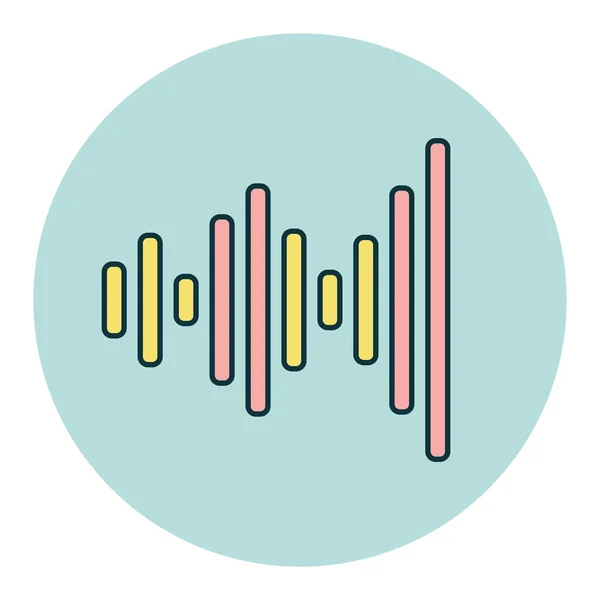 均衡器 频率彩色矢量平面图标 音频信号 音乐标志 音乐和声音网站及应用程序设计 用户界面的图形符号 — 图库矢量图片