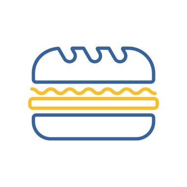 Metro Sandviçi vektör düz simgesi. Fast food burcu. Yemek pişirme web sitesi ve uygulama tasarımı, logo, uygulama, UI için grafik sembolü