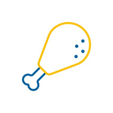 Chicken 'ın bacak vektör düz simgesi. Fast food burcu. Yemek pişirme web sitesi ve uygulama tasarımı, logo, uygulama, UI için grafik sembolü