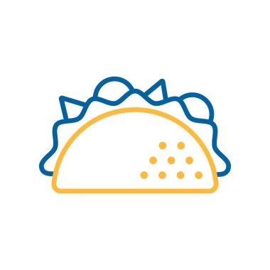 Taco vektör düz simgesi. Fast food burcu. Yemek pişirme web sitesi ve uygulama tasarımı, logo, uygulama, UI için grafik sembolü