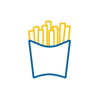 Patates kızartması vektör düz simgesi. Fast food burcu. Yemek pişirme web sitesi ve uygulama tasarımı, logo, uygulama, UI için grafik sembolü