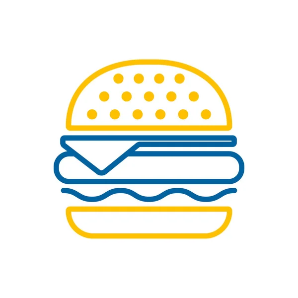 Burger Vektor Platt Ikon Snabbmatsskylt Diagram Symbol För Matlagning Webbplats — Stock vektor