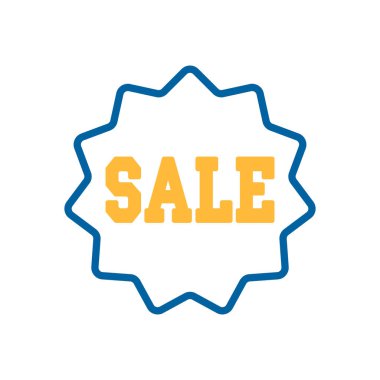 Satış etiketi düz simgesi. E-ticaret tabelası. Web sitenizin tasarımı için grafik sembolü, logo, uygulama, UI. Vektör illüstrasyonu, EPS10.