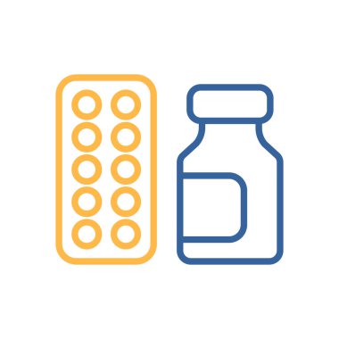 Medicine jar and pills strip vector flat icon. Medical sign. Coronavirus. Graph symbol for medical web site and apps design, logo, app, UI