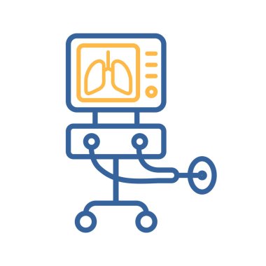 ICU ventilator vector flat icon, medical therapy for lungs ventilation. Intensive care for COVID-19. Medical sign. Coronavirus