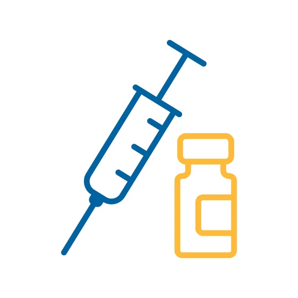 Medical Ampoule Syringe Vector Flat Icon Medical Sign Graph Symbol — Stock Vector