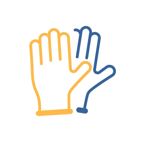Medical Protective Rubber Gloves Vector Flat Icon Coronavirus Graph Symbol — Vetor de Stock