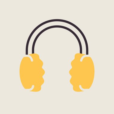 Kış kulaklıkları kulaklık vektör ikonu. Kış işareti. Seyahat ve turizm web sitesi ve uygulama tasarımı, logo, uygulama, UI için grafik sembolü