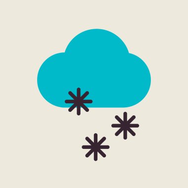 Cloud with snow vector flat icon. Winter sign. Graph symbol for travel and tourism web site and apps design, logo, app, UI