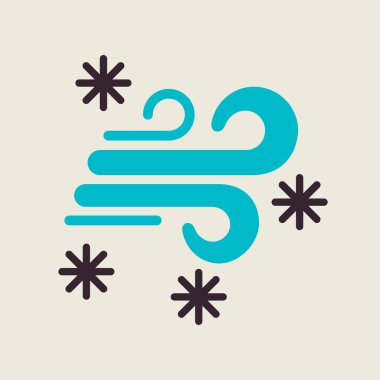 Kar fırtınası vektör simgesi. Kış işareti. Seyahat ve turizm web sitesi ve uygulama tasarımı, logo, uygulama, UI için grafik sembolü