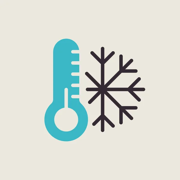 Thermometer Sneeuwvlok Vector Icoon Thermometer Koud Winterteken Grafiek Symbool Voor — Stockvector