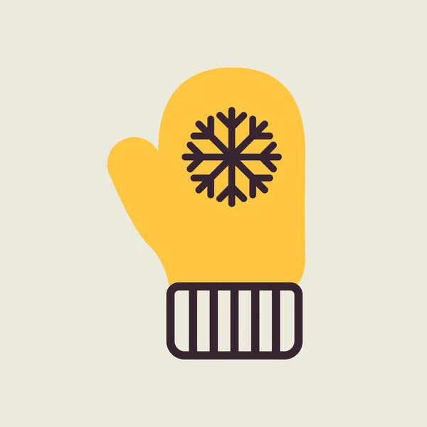 Snowflake Gloves Vector Flat Icon Winter Sign Graph Symbol Travel — Vetor de Stock