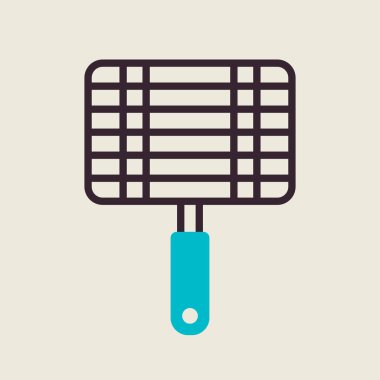 Barbecue, grill steel grid line flat icon. Graph symbol for cooking web site and apps design, logo, app, UI