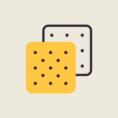 Kurabiye vektör simgesi. Fast food burcu. Yemek pişirme web sitesi ve uygulama tasarımı, logo, uygulama, UI için grafik sembolü