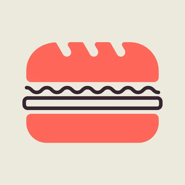 Subway Sandwich Vektorsymbol Fast Food Schild Grafiksymbol Zum Kochen Von — Stockvektor