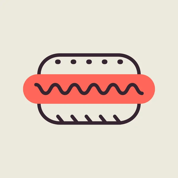 Hot Dog Vector Icon Fast Food Sign Graph Symbol Cooking — Stock Vector