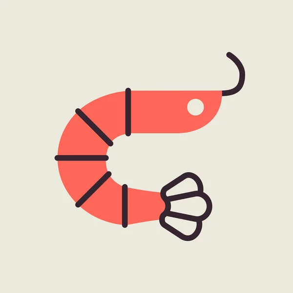 Shrimp Vector Seafood Symbol Fast Food Schild Grafiksymbol Zum Kochen — Stockvektor