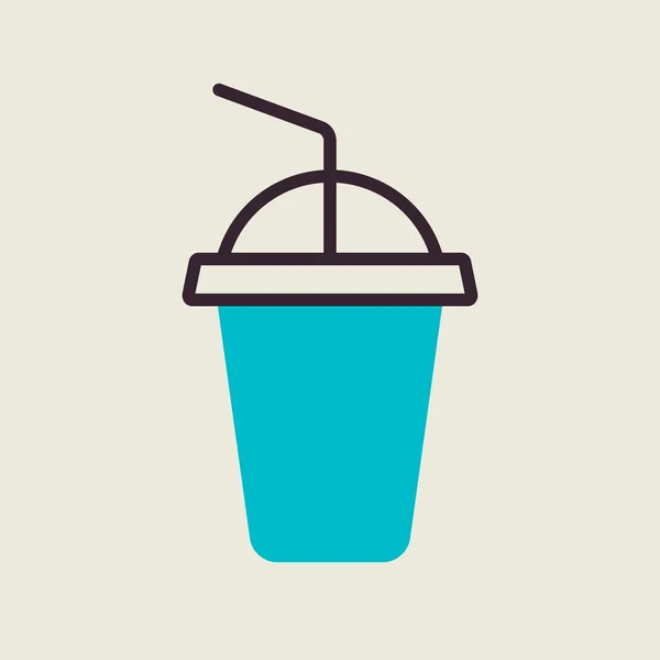 Soft Drink Vektor Flaches Symbol Fast Food Schild Grafiksymbol Zum — Stockvektor