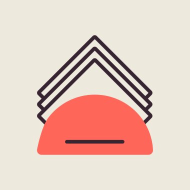 Peçeteler ve peçete tutacağı vektör rengi düz simge. Mutfak aletleri. Yemek pişirme web sitesi tasarımı, logo, uygulama, UI için grafik sembolü