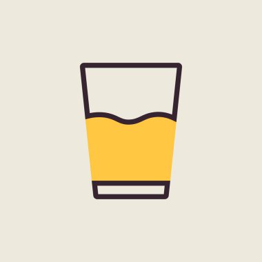 Bir bardak su vektörü rengi düz simge. Mutfak aletleri. Yemek pişirme web sitesi tasarımı, logo, uygulama, UI için grafik sembolü