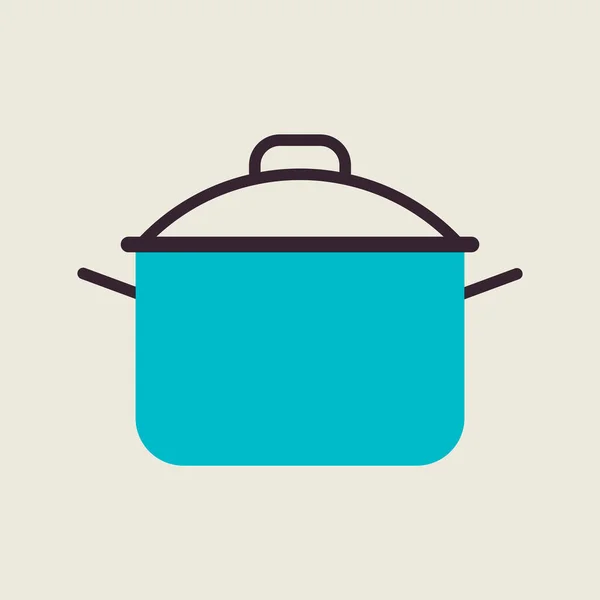 Kochtopffarbe Flach Vorhanden Kochtopf Oder Pfanne Vorhanden Grafik Symbol Für — Stockvektor