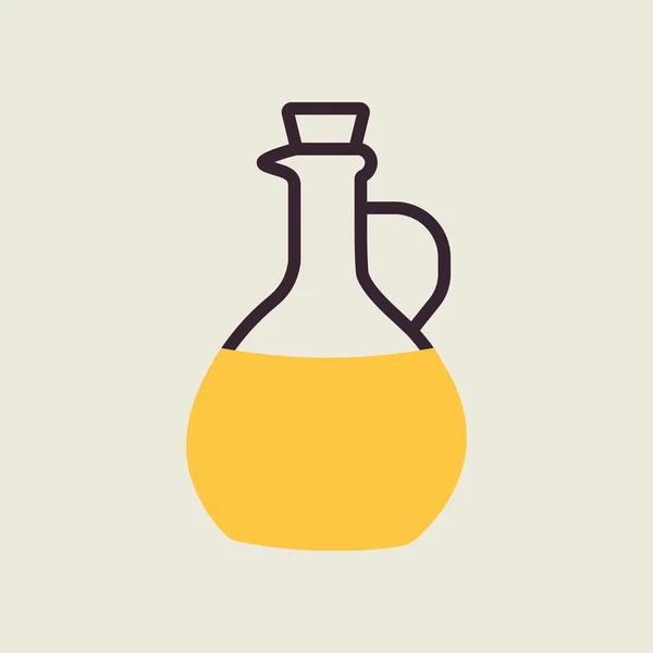Olivolja Glas Kanna Pitcher Vektor Färg Platt Ikon Diagram Symbol — Stock vektor