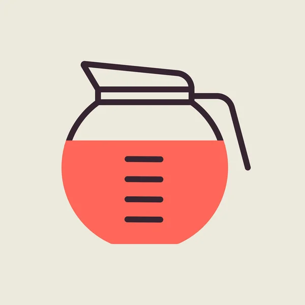 Καφετιέρα Διάνυσμα Χρώμα Επίπεδη Εικονίδιο Συσκευή Κουζίνας Γράφημα Σύμβολο Για — Διανυσματικό Αρχείο