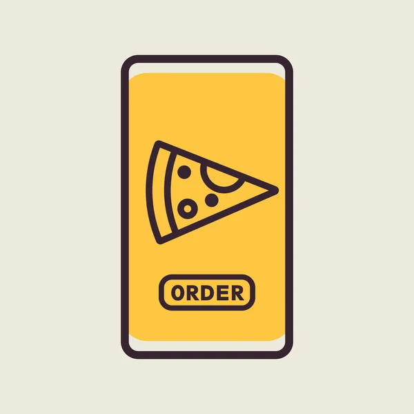 Fast Food Delivery Service Vector Flat Icon Pizza Slice Sign — Stock Vector
