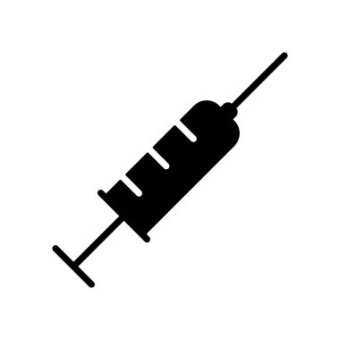 Şırınga vektör sembolü. Tıbbi işaret. Evcil hayvan ve veteriner web sitesi ve uygulama tasarımı, logo, uygulama, UI için grafik sembolü