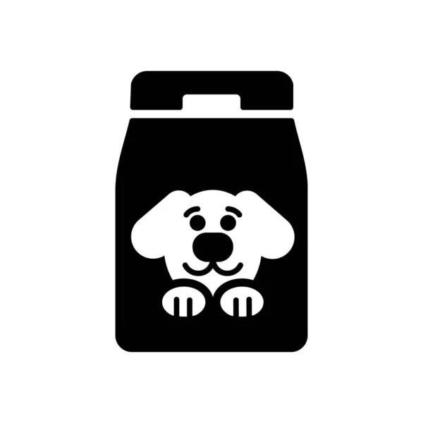 Saco Comida Cão Ícone Glifo Vetorial Sinal Animal Estimação Símbolo — Vetor de Stock