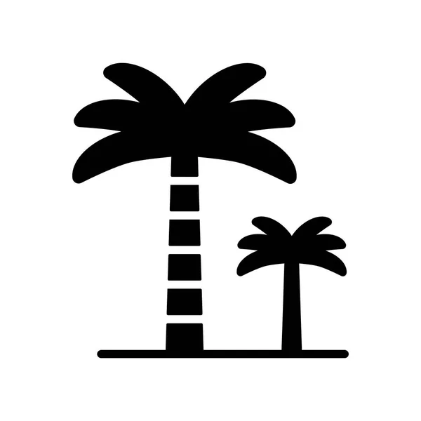 Palmera Vector Icono Glifo Signo Naturaleza Símbolo Gráfico Para Viajes — Vector de stock