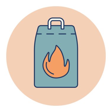 Izgara kömür vektör düz simge. Barbekü ve bbq ızgara tabelası. Yemek pişirme web sitesi ve uygulama tasarımı, logo, uygulama, UI için grafik sembolü