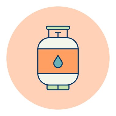 Propan gazı silindir vektör düz simge. Barbekü ve bbq ızgara tabelası. Yemek pişirme web sitesi ve uygulama tasarımı, logo, uygulama, UI için grafik sembolü