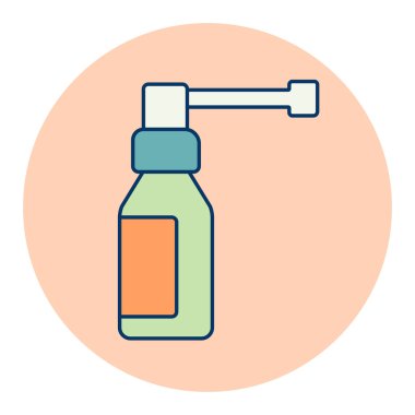 Tıbbi sprey taşıyıcı düz simge. İlaç ve sağlık sigortası, tıbbi destek işareti. Tıbbi web sitesi ve uygulama tasarımı için grafik sembolü, logo, uygulama, UI