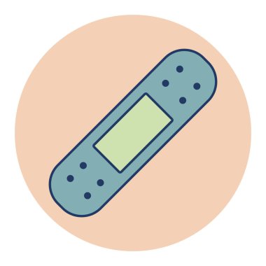 Yapışkan alçı taşıyıcı düz simge. İlaç ve sağlık sigortası, tıbbi destek işareti. Tıbbi web sitesi ve uygulama tasarımı için grafik sembolü, logo, uygulama, UI