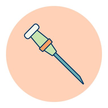 Kateter vektör düz simgesi. İlaç ve sağlık sigortası, tıbbi destek işareti. Tıbbi web sitesi ve uygulama tasarımı için grafik sembolü, logo, uygulama, UI