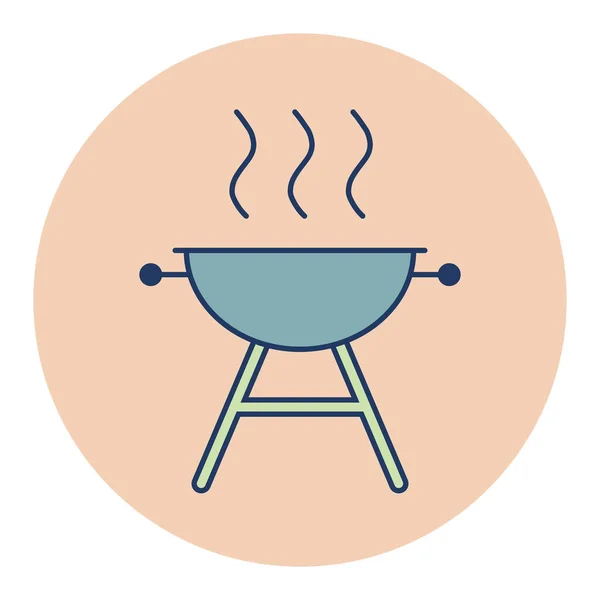 Grill Grill Grill Sütővektor Lapos Ikon Grafikus Szimbólum Főzés Webhely — Stock Vector